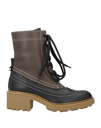 Chloé Franne Leather Lace-up Boots In Brown