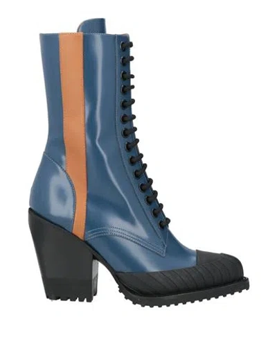 Chloé Woman Ankle Boots Light Blue Size 10 Leather