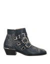 Chloé Woman Ankle Boots Midnight Blue Size 6 Leather