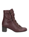 Chloé Woman Ankle Boots Purple Size 7 Leather In Red