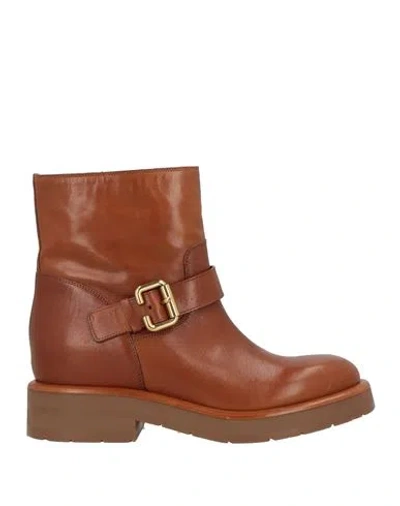 Chloé Woman Ankle Boots Tan Size 6 Leather In Brown