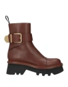 Chloé Owena Ankle Boot Brown Size 6.5 100% Bovine Leather In Brown