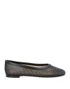 Chloé Marcie Leather Net Ballerina Flats In Black