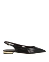 Chloé Saada Leather And Suede Slingback Flats In Black