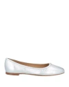 Chloé Marcie Metallic Leather Ballerina Shoes In Silver