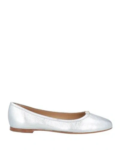 CHLOÉ CHLOÉ WOMAN BALLET FLATS SILVER SIZE 8 LEATHER