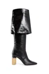 Chloé High Heel Knee-high Square Toe Boot In Black
