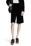 Chloé Long Velvet Shorts In Black