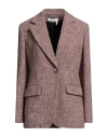 Chloé Woman Blazer Burgundy Size 8 Virgin Wool, Cotton, Polyacrylic, Viscose, Wool In Red
