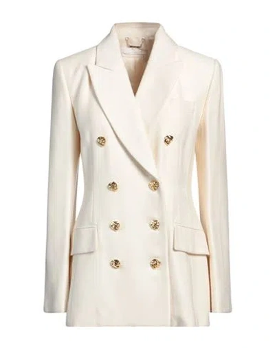 Chloé Woman Blazer Cream Size 6 Silk, Virgin Wool In White
