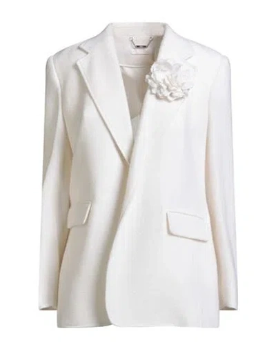 Chloé Woman Blazer White Size 10 Virgin Wool, Cashmere