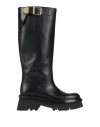 Chloé Leather Knee-high Boots With Buckle Detail And Tank Sole In Black