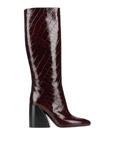 Chloé Woman Boot Burgundy Size 6.5 Calfskin In Red