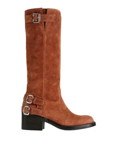 Chloé Woman Boot Camel Size 8 Leather In Multi