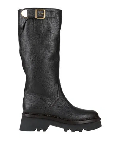 Chloé Woman Boot Dark Brown Size 6 Leather