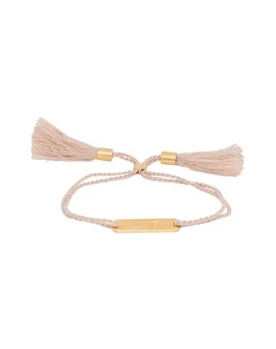 Chloé Woman Bracelet Blush Size - Cotton, Metal In Pink