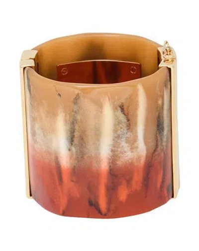 Chloé Woman Bracelet Orange Size M Resin, Brass