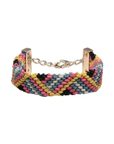 Chloé Woman Bracelet Pink Size - Brass, Lambskin