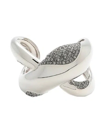 Chloé Woman Bracelet Silver Size - Brass, Mineral Glass