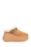 Chloé Women Nama Wedge Mules In Brown