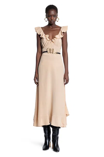 CHLOÉ WOMAN BROWN DRESSES