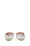 Chloé Platinum Metal Sunglasses In Gold
