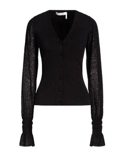 Chloé Woman Cardigan Black Size L Wool, Polyamide, Cashmere, Elastane