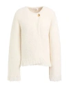 Chloé Woman Cardigan Ivory Size M Wool, Silk, Cashmere, Polyamide, Elastane In White