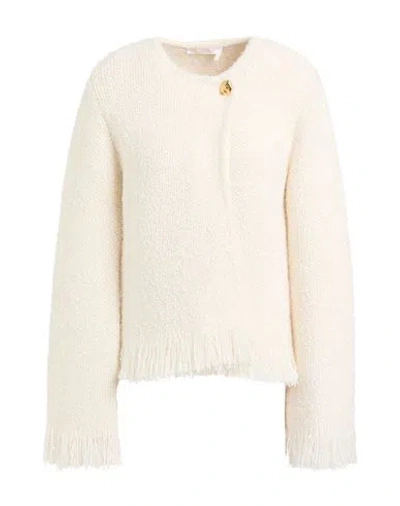 Chloé Woman Cardigan Ivory Size M Wool, Silk, Cashmere, Polyamide, Elastane In White