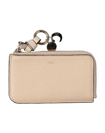 Chloé Woman Coin Purse Beige Size - Leather In Sand