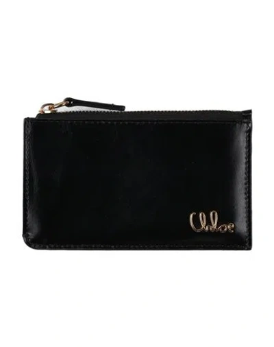 Chloé Woman Coin Purse Black Size - Calfskin