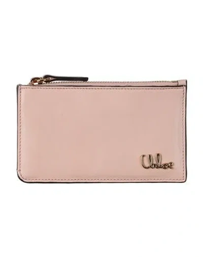 Chloé Woman Coin Purse Blush Size - Calfskin In Pink
