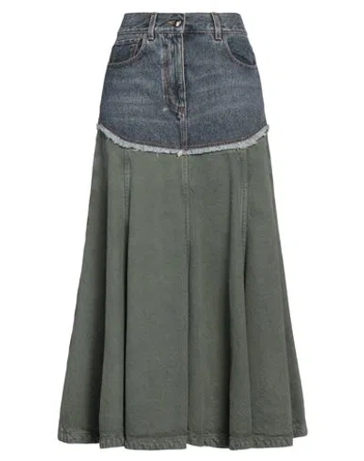 Chloé Woman Denim Skirt Blue Size 8 Cotton, Hemp In Green