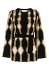 Chloé Renaissance Intarsia Cardigan With Self-tie Belt In Multicolor