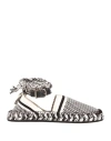 Chloé Black And White Meril Flat Espadrilles In Black
