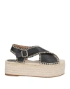 Chloé Woman Espadrilles Black Size 9 Soft Leather