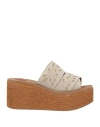 Chloé Woman Espadrilles Light Grey Size 8 Textile Fibers In Brown