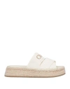 CHLOÉ CHLOÉ WOMAN ESPADRILLES OFF WHITE SIZE 11 TEXTILE FIBERS