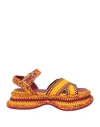 Chloé Meril Woven Platform Sandals In Orange