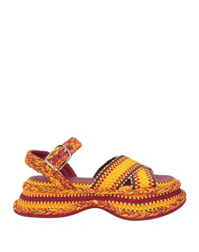 Chloé Meril Woven Platform Sandals In Orange