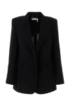 Chloé Chloè Single Breasted Silk Blend Wool Jacket In Black