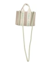 Chloé Woman Handbag Beige Size - Linen, Calfskin