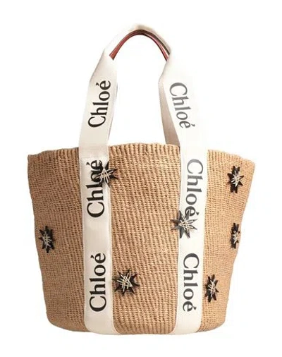 Chloé Woman Handbag Beige Size - Natural Raffia In Sand