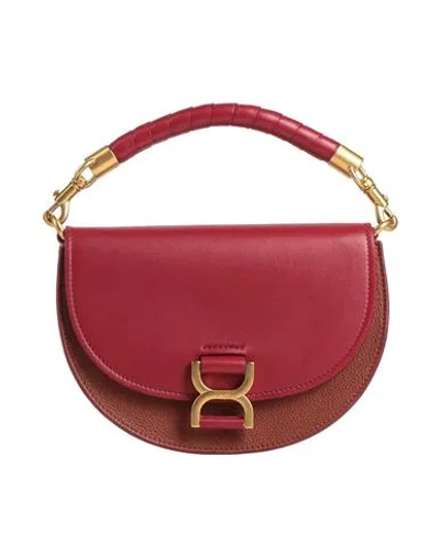 Chloé Woman Handbag Brick Red Size - Lambskin, Calfskin In Green