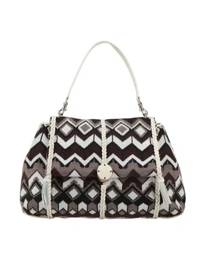 Chloé Woman Handbag Chocolate Brown Size - Wool, Cow Leather