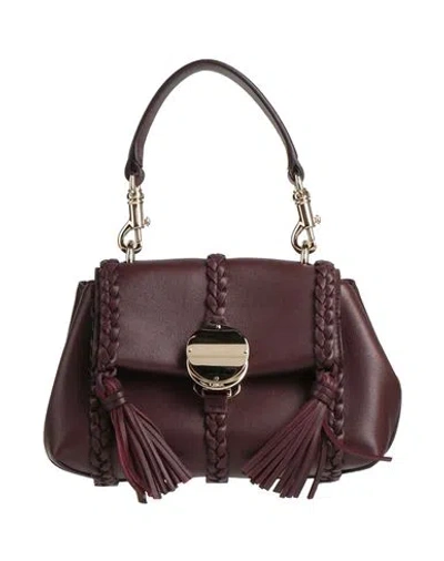 Chloé Woman Handbag Deep Purple Size - Lambskin, Calfskin In Purple