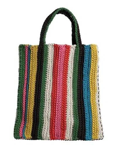 Chloé Striped Crocheted Leather Tote In Multicolor
