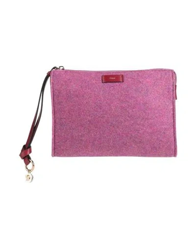 Chloé Woman Handbag Mauve Size - Polyester, Calfskin In Purple