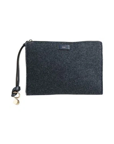 Chloé Woman Handbag Midnight Blue Size - Polyester, Calfskin