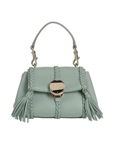 Chloé Woman Handbag Sage Green Size - Lambskin, Calfskin In Sage Green
